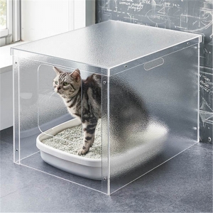 Frosted acrylic cat litter tray cover 