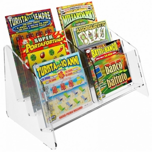 3 tier clear acrylic countertop scratch card display 