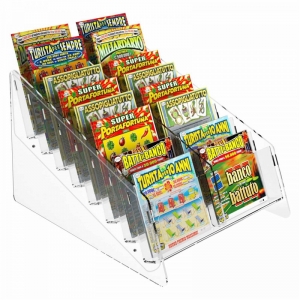 9 tier clear acrylic countertop scratch card display 