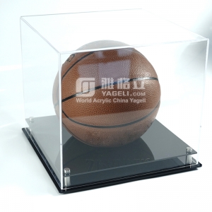 Wholesale black base clear acrylic basketball display case box 