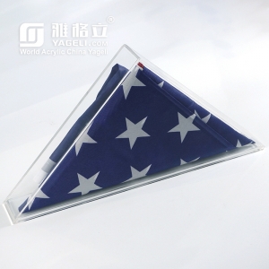 Clear Acrylic American Flag Memorabilia Display Case 