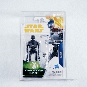 Clear sliding lid acryllic case for star wars han solo action figure 